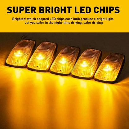 5x Cab Roof Top Marker Clearance Light Amber for Chevy/GMC