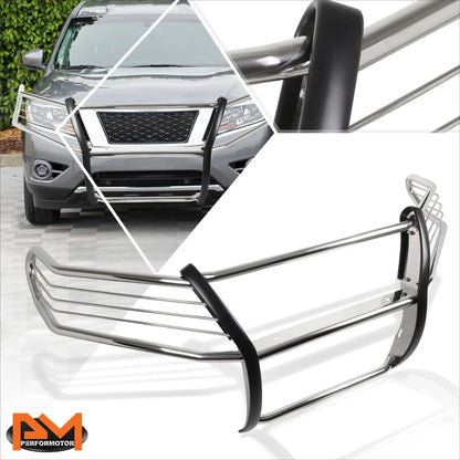 Chrome Front Bumper Brush Protector for Nissan Pathfinder R52 2013-2016