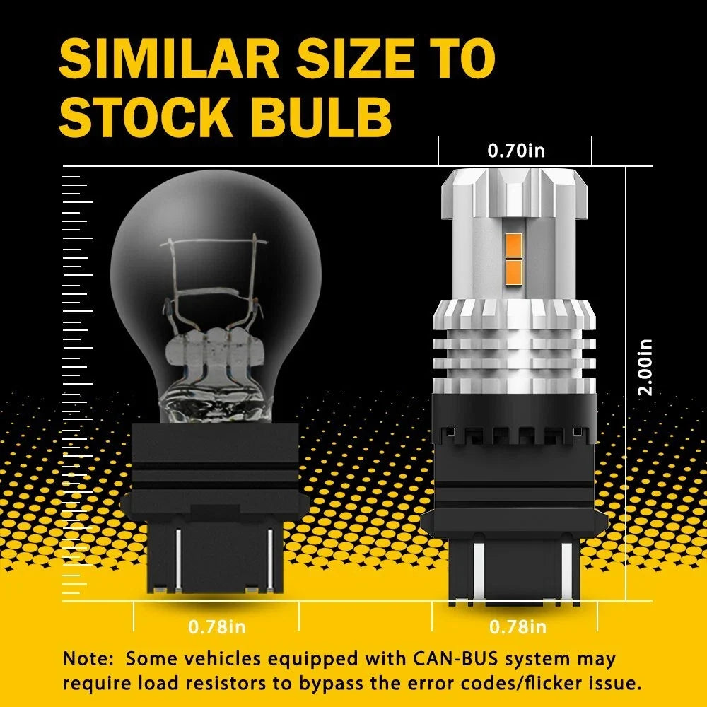 2X AUXITO 3157 3156 Amber LED Turn Signal Parking Light Bulb