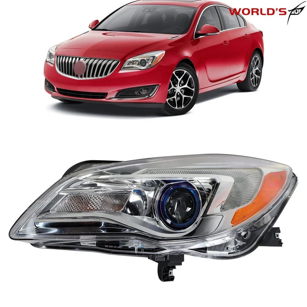 Headlight for Buick Regal (2014–2017) Projector Halogen Chrome Housing Left