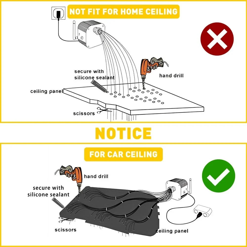 1000pcs Star Light Kit for Fiber Optic Headliner - Home & Car Use