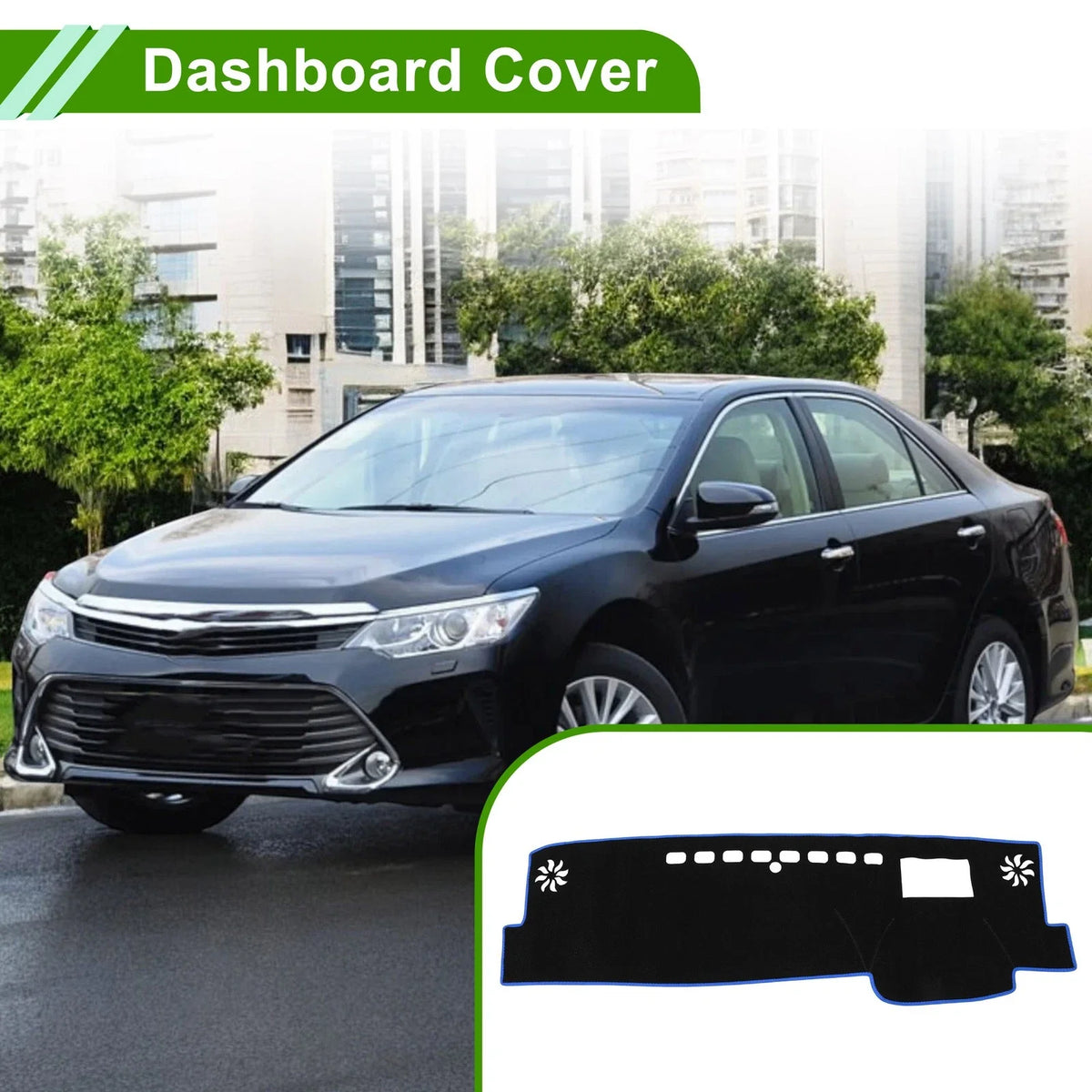 Dashboard Cover for Toyota Camry XV70 (2018–2023) Black Blue Polyester