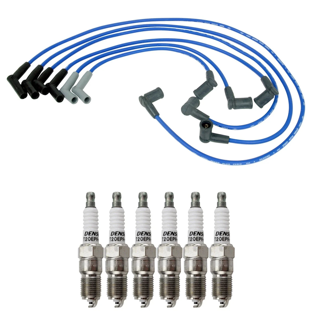 NGK Wire Set & Denso Spark Plugs Kit for Mazda B3000 (1994–2006)
