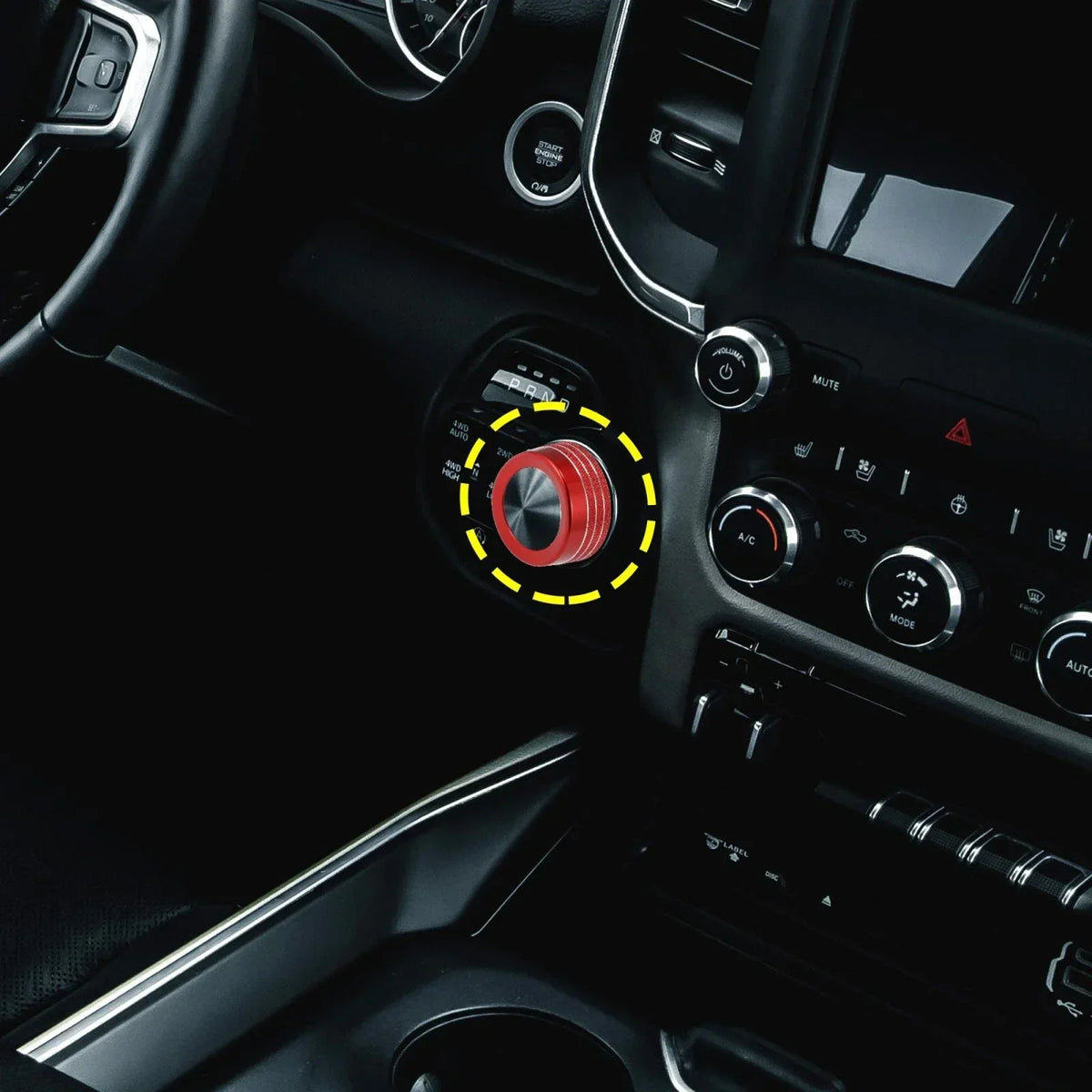 Red Gear Shift Knob Cover Decoration for 2013-2017 Dodge Ram