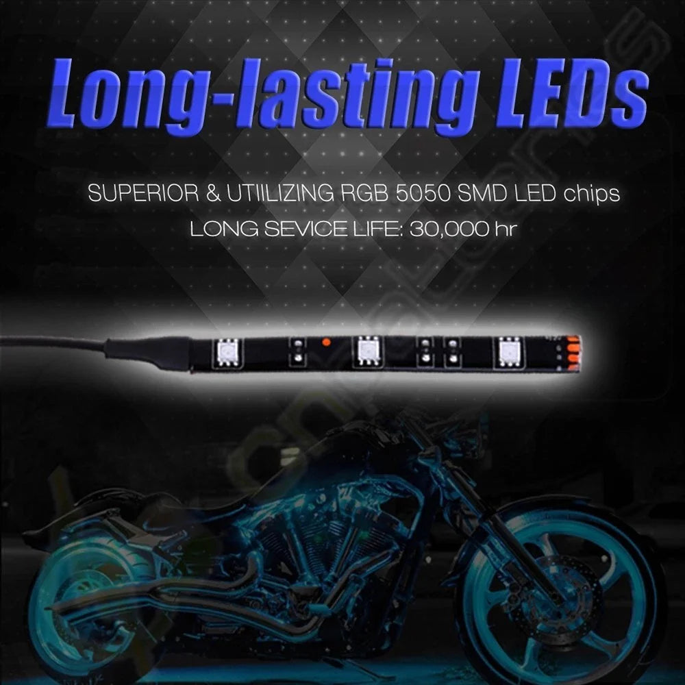 Universal 6pcs RGB LED Light Kit for Motorcycles