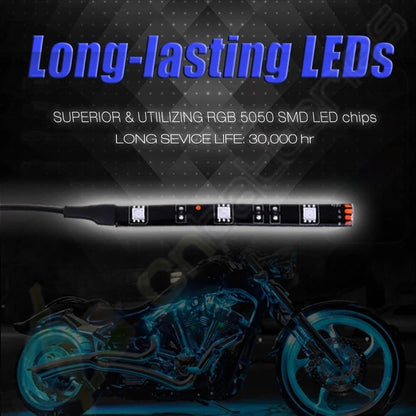 Universal 6pcs RGB LED Light Kit for Motorcycles