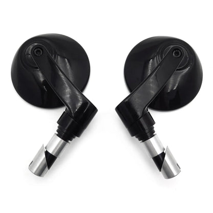 Bar End Mirror for Harley - Round Design, Diamond Cut (7/8", 1", 22mm, 25mm)