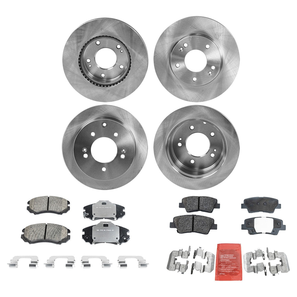 Complete Brake Pad and Disc Kit for Kia Soul (2010-2011) Front/Rear
