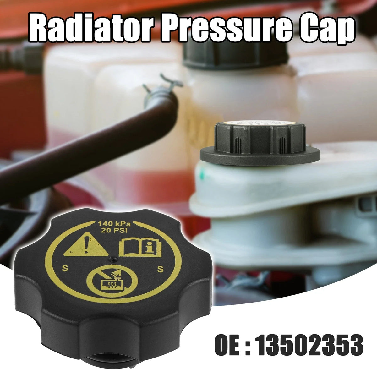 Radiator Pressure Coolant Reservoir Overflow Tank Cap for Buick Cascada (2016–2019)