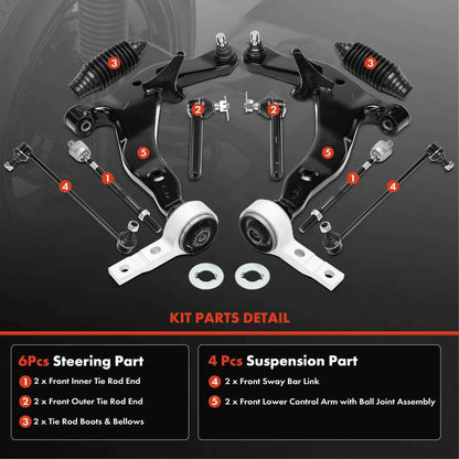 Control Arm Kit with Ball Joints - 10pcs for Nissan Murano 2005-2007