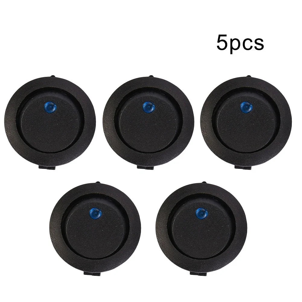 2-Pin Round Switch with Blue LED Light for