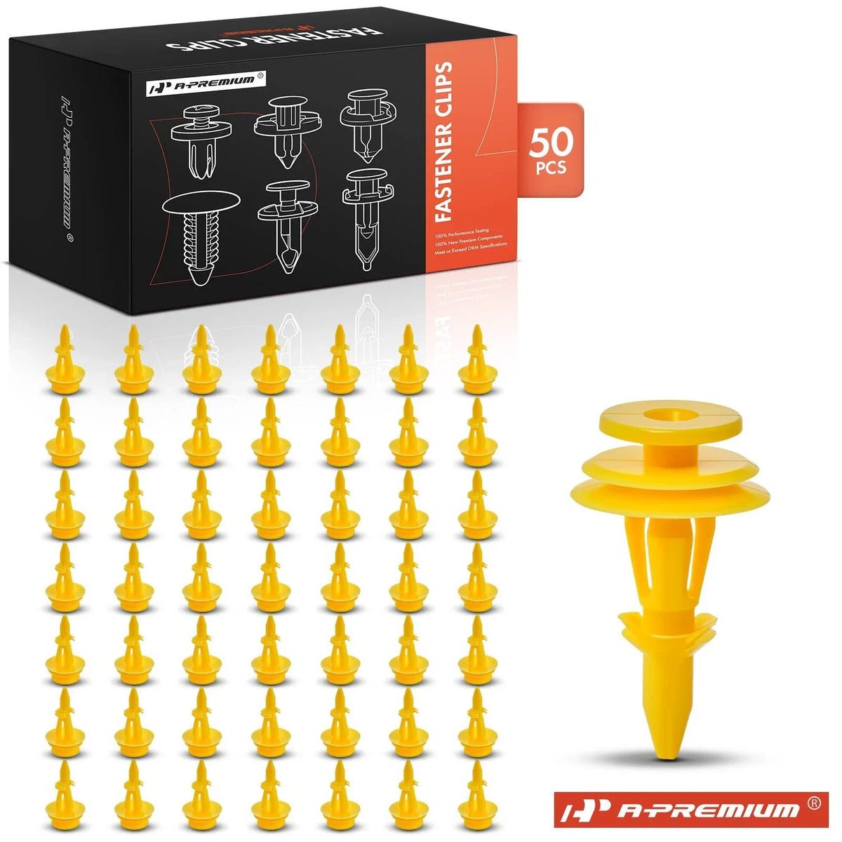 50Pcs 8mm Nylon Trim Panel Clips for Jeep Dodge