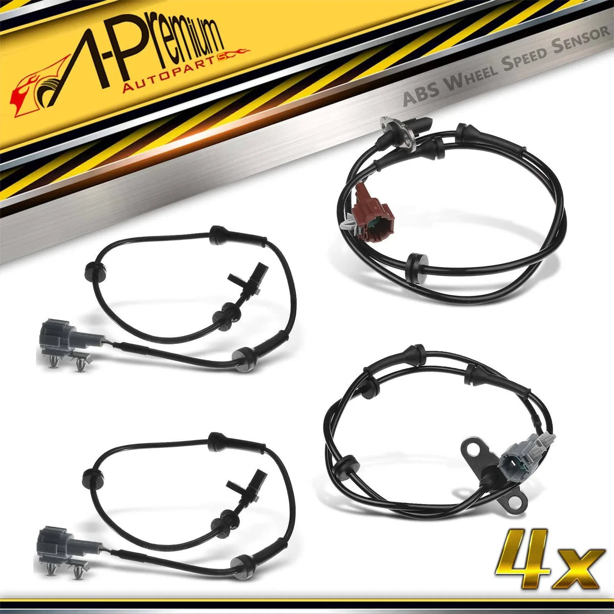 Set of 4 ABS Wheel Speed Sensors for Nissan Frontier (Auto Trans)