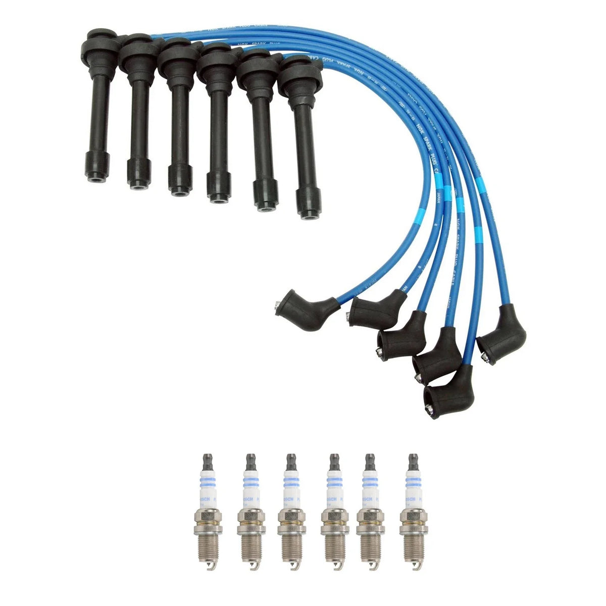 NGK Wire Set & Bosch 6 Platinum Spark Plugs for Avenger Eclipse Galant (V6)