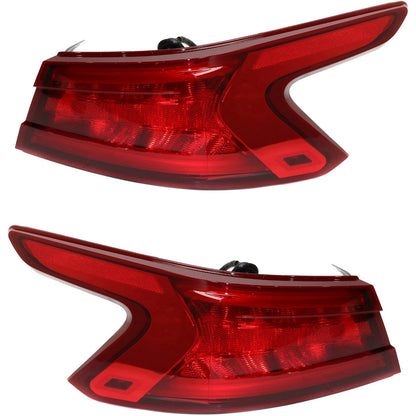 Tail Light Set for Nissan Maxima (2016–2018) Left Right Outer Clear/Red Halogen