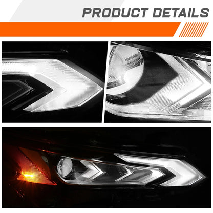Chrome Finish LED Projector Headlight for Nissan Altima 2019–2022