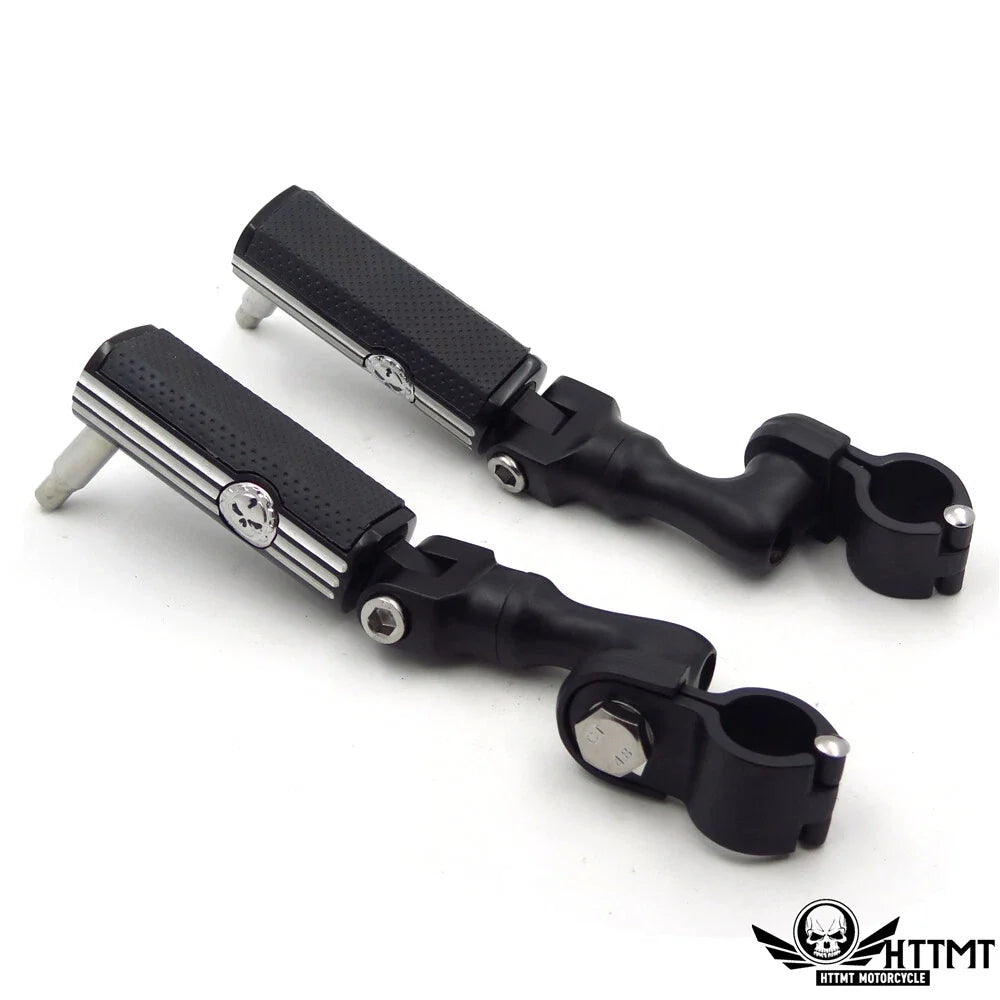Footpeg Mount Kit 3" with Black Gear Skull for 1.25" Crash Bar