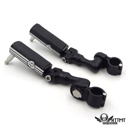 Footpeg Mount Kit 3" with Black Gear Skull for 1.25" Crash Bar