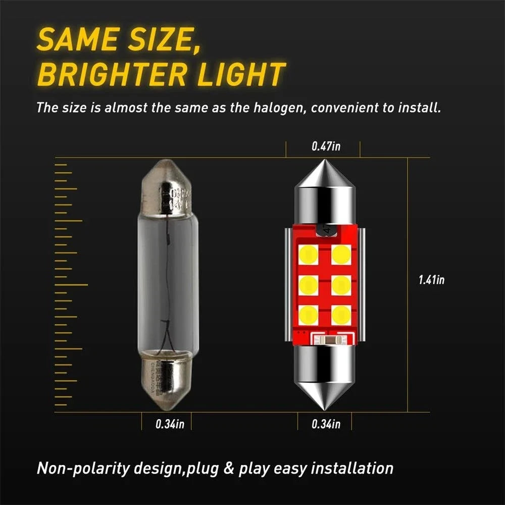4X 36mm DE3425 LED Interior License Plate Map Light Bulb for EXC