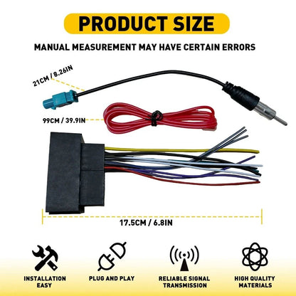 Radio Wiring Harness with Antenna Adapter for Chrysler Jeep Models