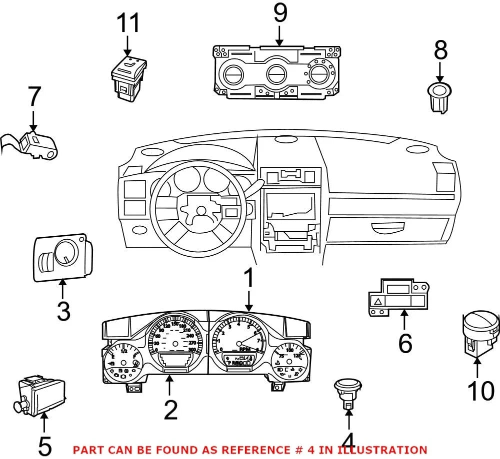 Ignition Push Start Switch for Jeep Grand Cherokee (2011-2021)