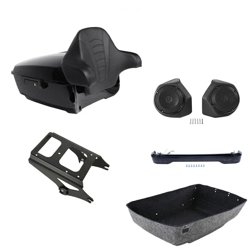 Trunk Speakers with Backrest Mount for Harley Road Glide 2009-2013