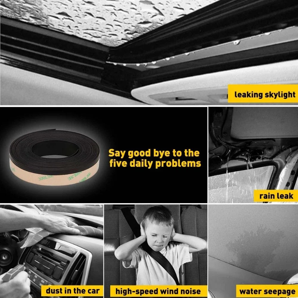 Car Weatherstrip Trim Set of 4 for Front and Rear Window Edges