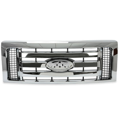 Front Upper Bumper Grille Grill Chrome for Ford F-150 XLT (2009–2014)