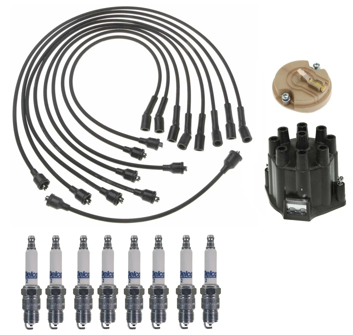 ACDelco Ignition Kit for Chevrolet GMC V8 - Rotor, Cap, Wires, Plugs