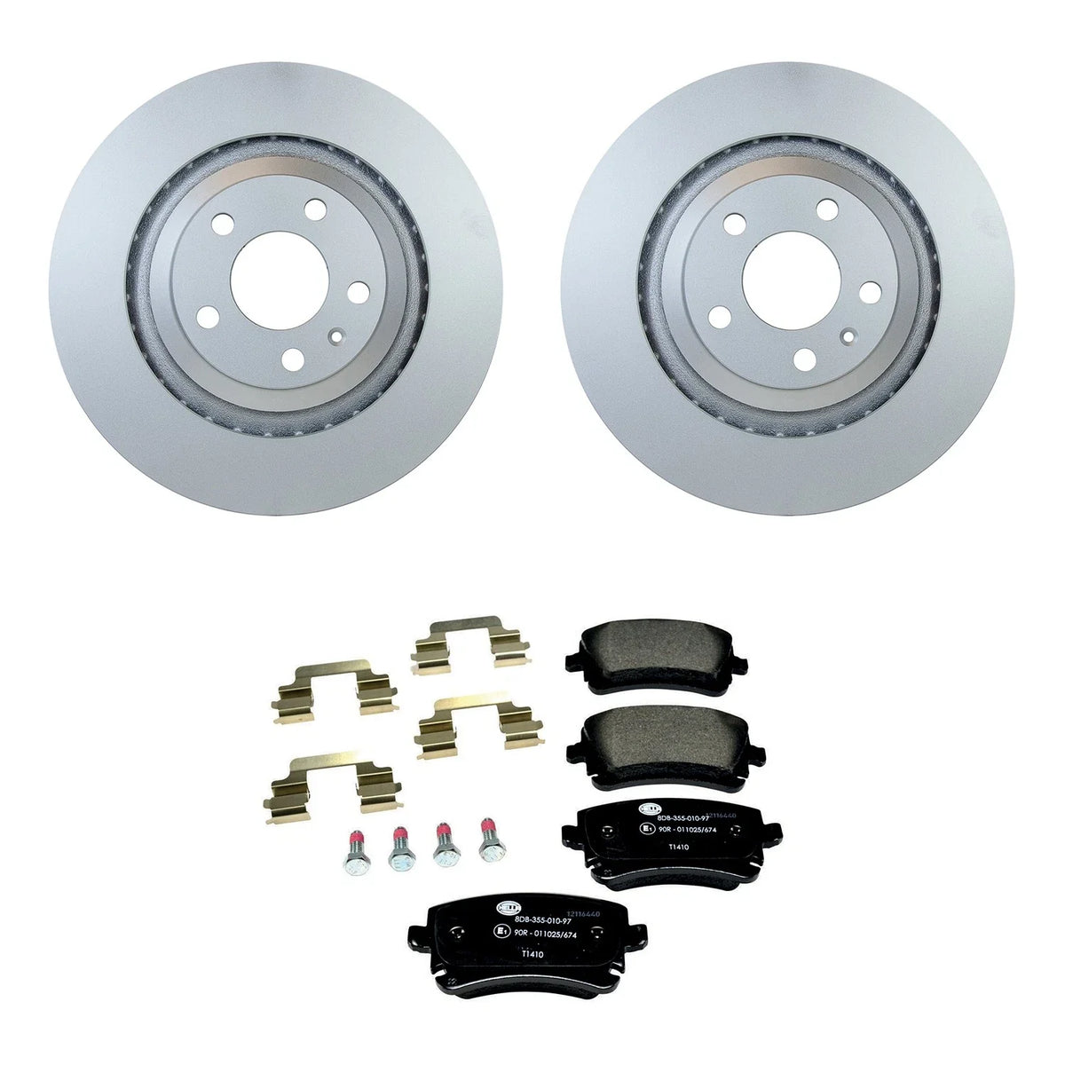 Hella Rear Rotors Low-Met Disc Brake Pad Kit for Audi A6 Quattro (2005–2011)