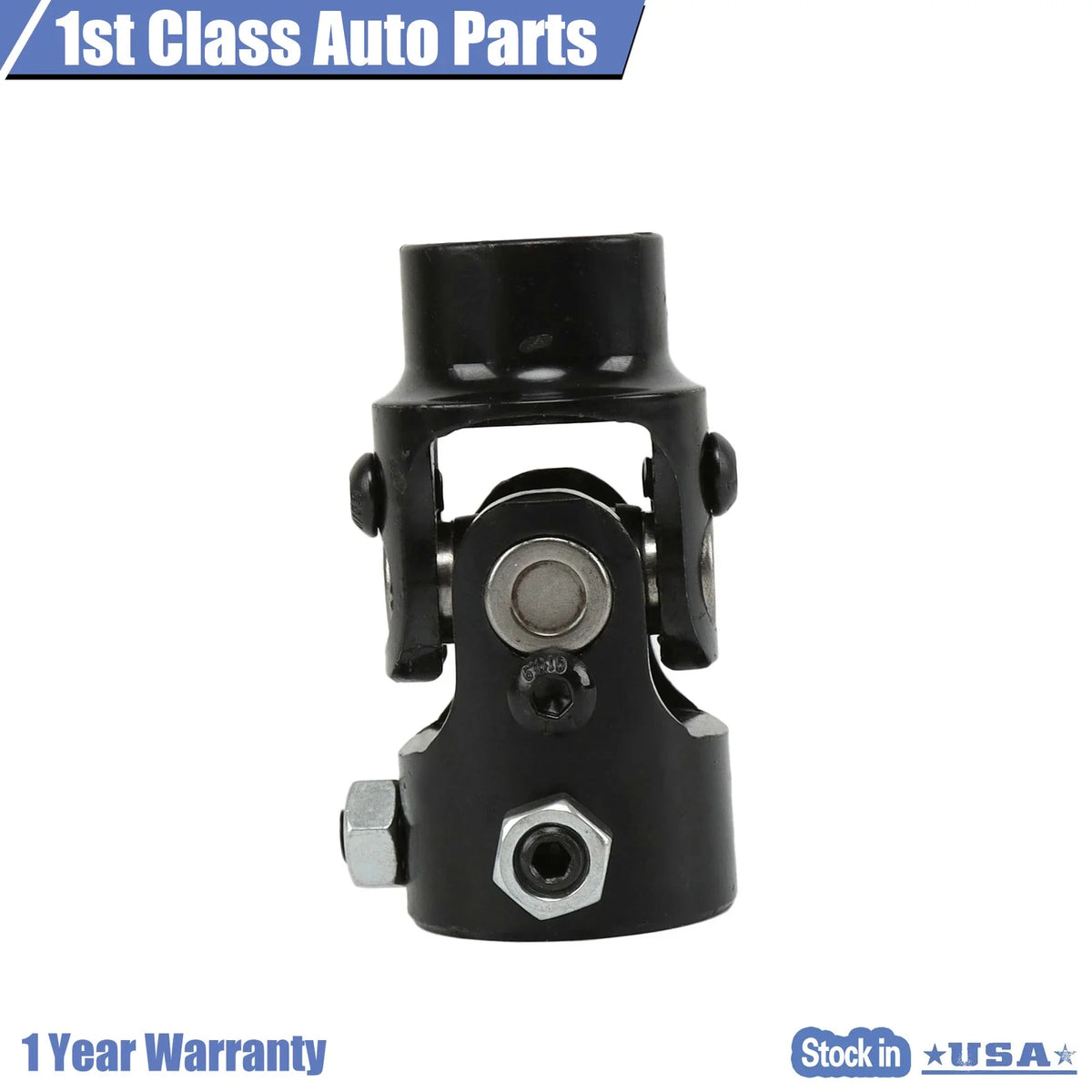 3/4" Round x 1" DD Black Powder Coated Steering Shaft U Joint for