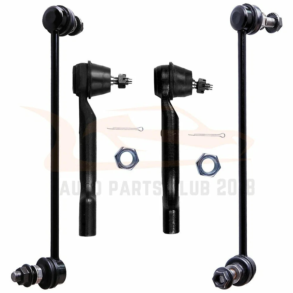 Set of 4 Front Outer Tie Rod Ends & Sway Bar Links for Nissan Rogue