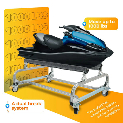1000lbs Capacity PWC Dolly for Jet Ski, 48"x34" Dimensions