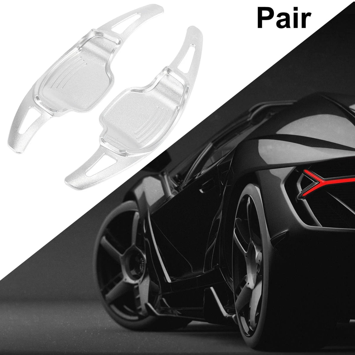 Pair Silver Tone Steering Wheel Shift Paddle for Cadillac XT5 (2017–2023), Buick Regal (2018–2020)