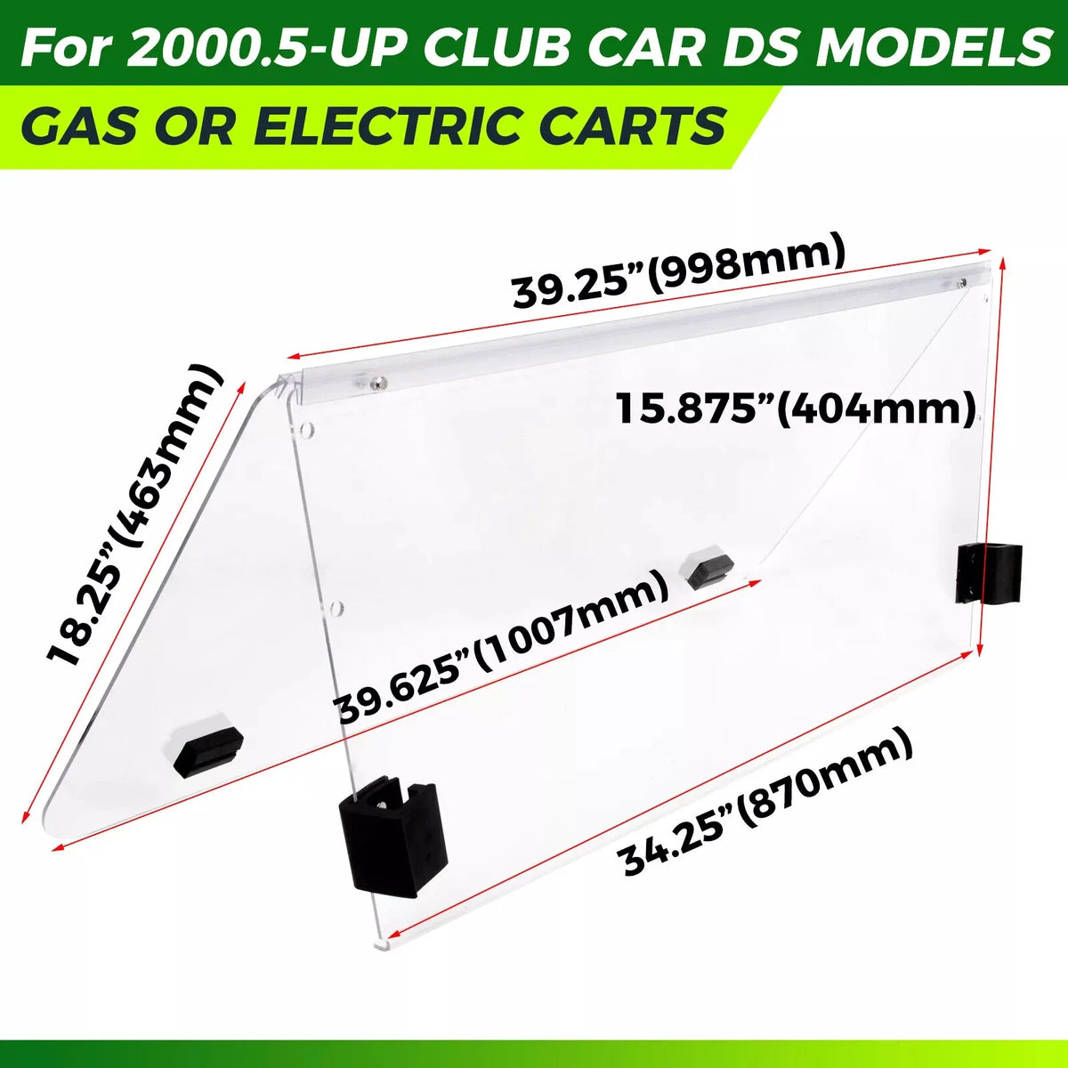 Clear Windshield for DS Model Club Car (2000.5–Present)