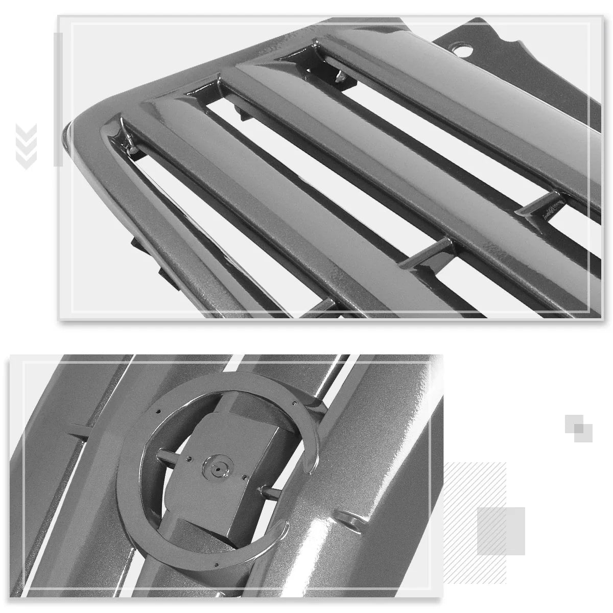 Bumper Hood Grille - Primed Gray with Badge Slot for Cadillac CTS 2003-2007