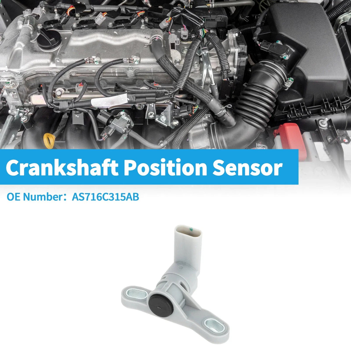 Crankshaft Position Sensor for Ford Mondeo Mk5 2.0 (2012–2016) AS716C315AB