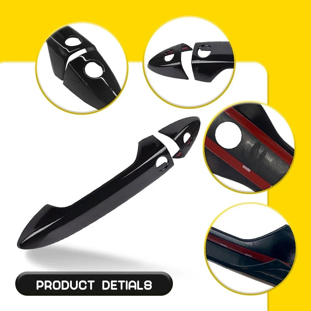 Set of 4 Gloss Black Door Handle Covers for Honda Ridgeline (2016–2022)