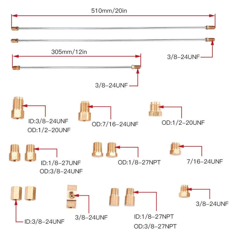 Front Brake Line Lock Kit (Heavy Duty) for Universal Fitment