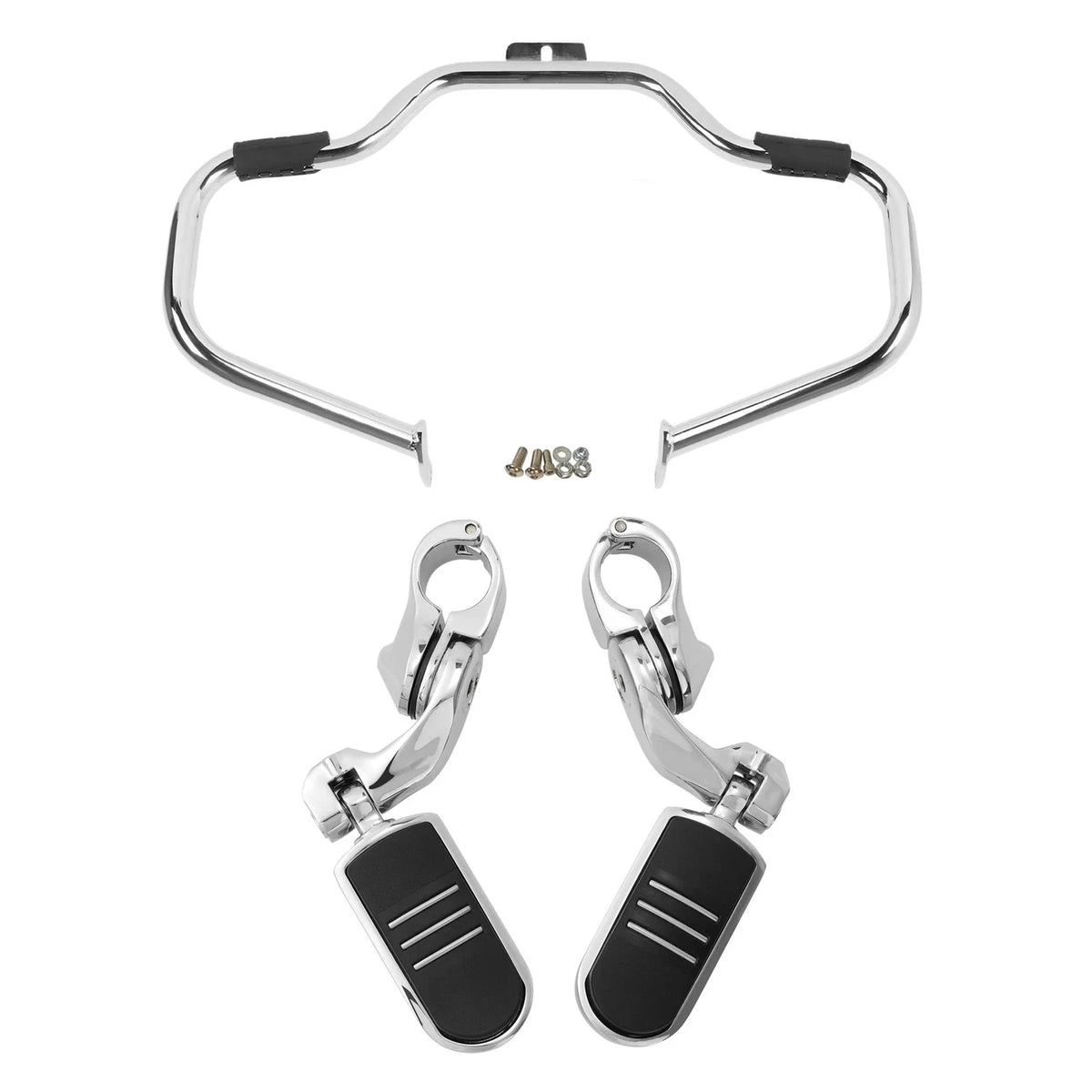 Engine Guard Crash Bar & Footpegs Mustache for Harley Softail 2000-2017