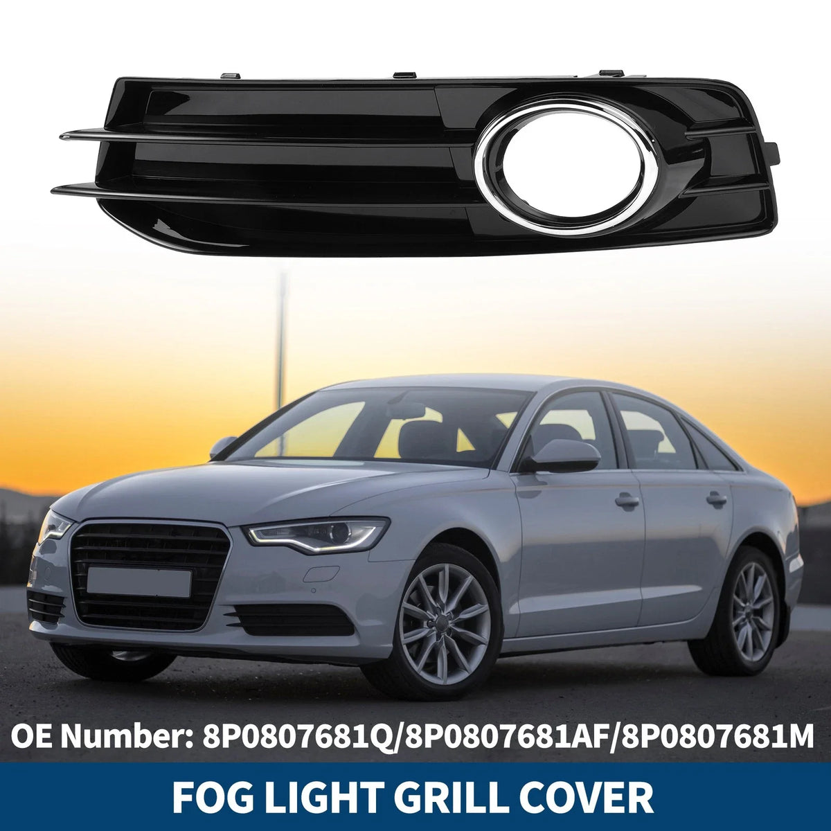 1pc Front Left Fog Light Grill for Audi A3 8P (2009–2013) No. 8P0807681AF