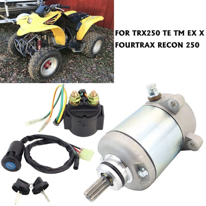 Starter for TRX250TE Fourtrax Recon ES 2002-2004 with Relay & Key Switch