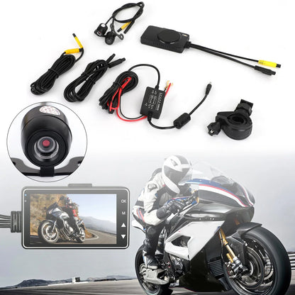 140° Waterproof Motorcycle Dual Action Camera DVR - 3" (IP68)
