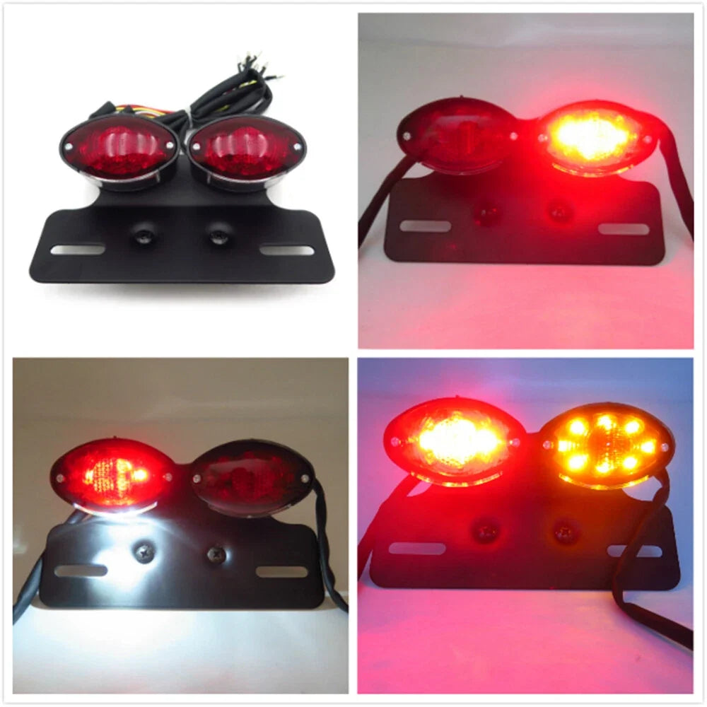 Tail Light with Turn Signal & Brake License Plate for Custom Motorcycle