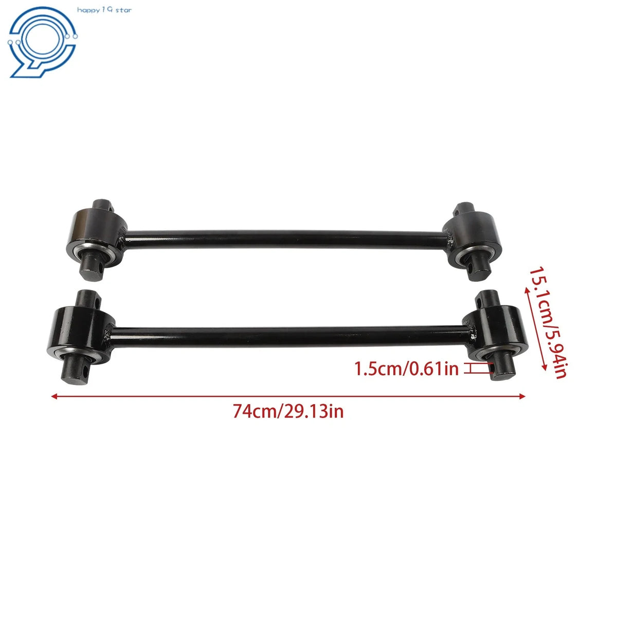 2X Torque Rod Assembly 25.5" for Kenworth Peterbilt (C65-6009, C65-6020, 345-905)