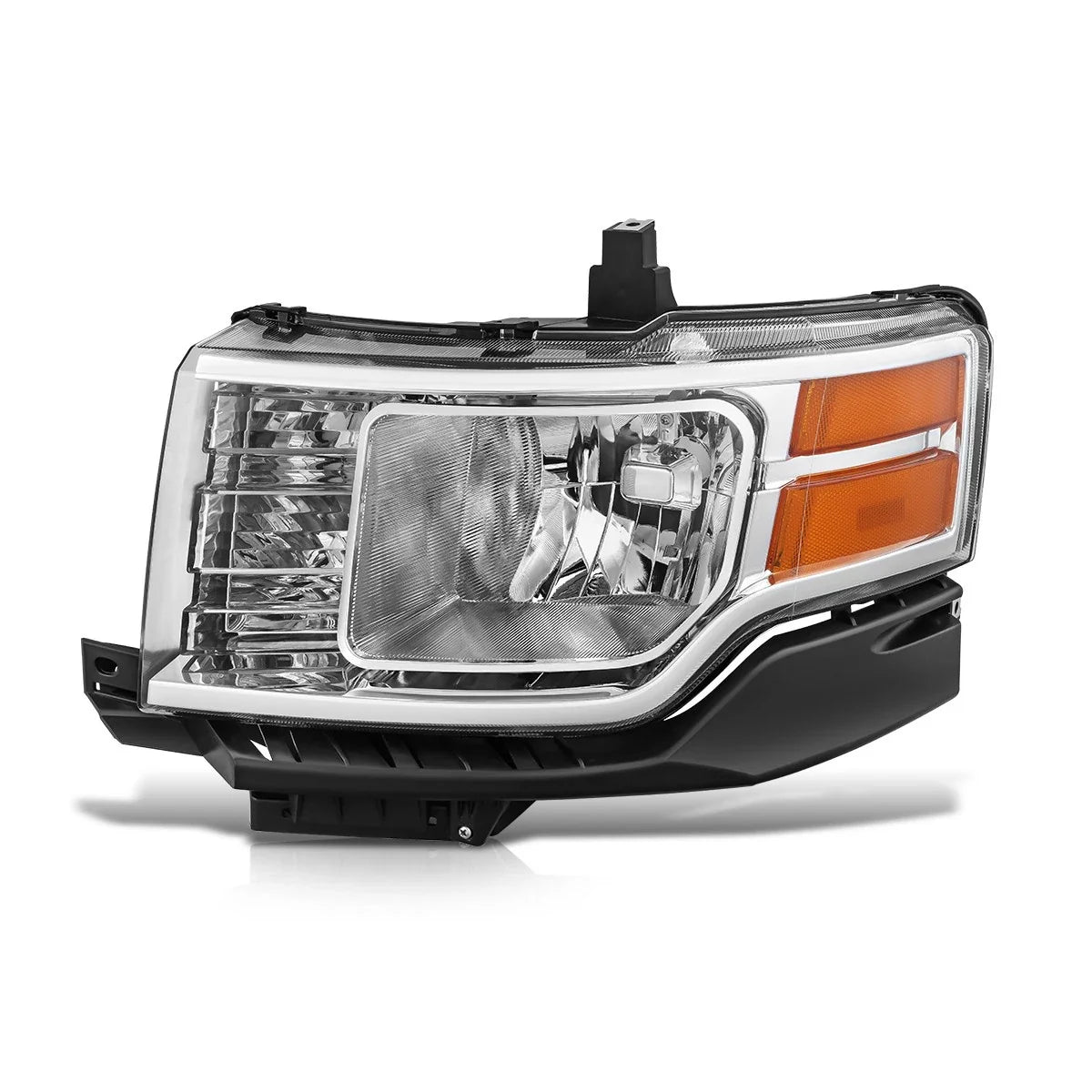 Left Side Headlight Lamp for Ford Flex (2009–2012) - Chrome, Amber Corner
