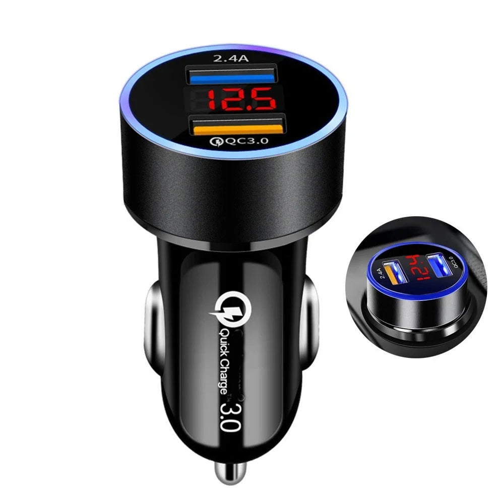 Universal Dual USB Charger Cigarette Lighter Socket with QC3.0