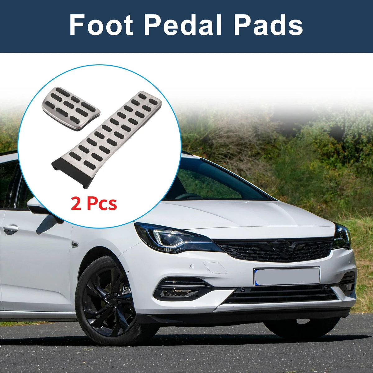 2X Automatic Foot Accelerator Pedal Covers for Kia K5 (2011–2015) Silver Tone