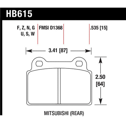Rear Brake Pads Set of 2 for Lancer Mitsubishi 2008-2014