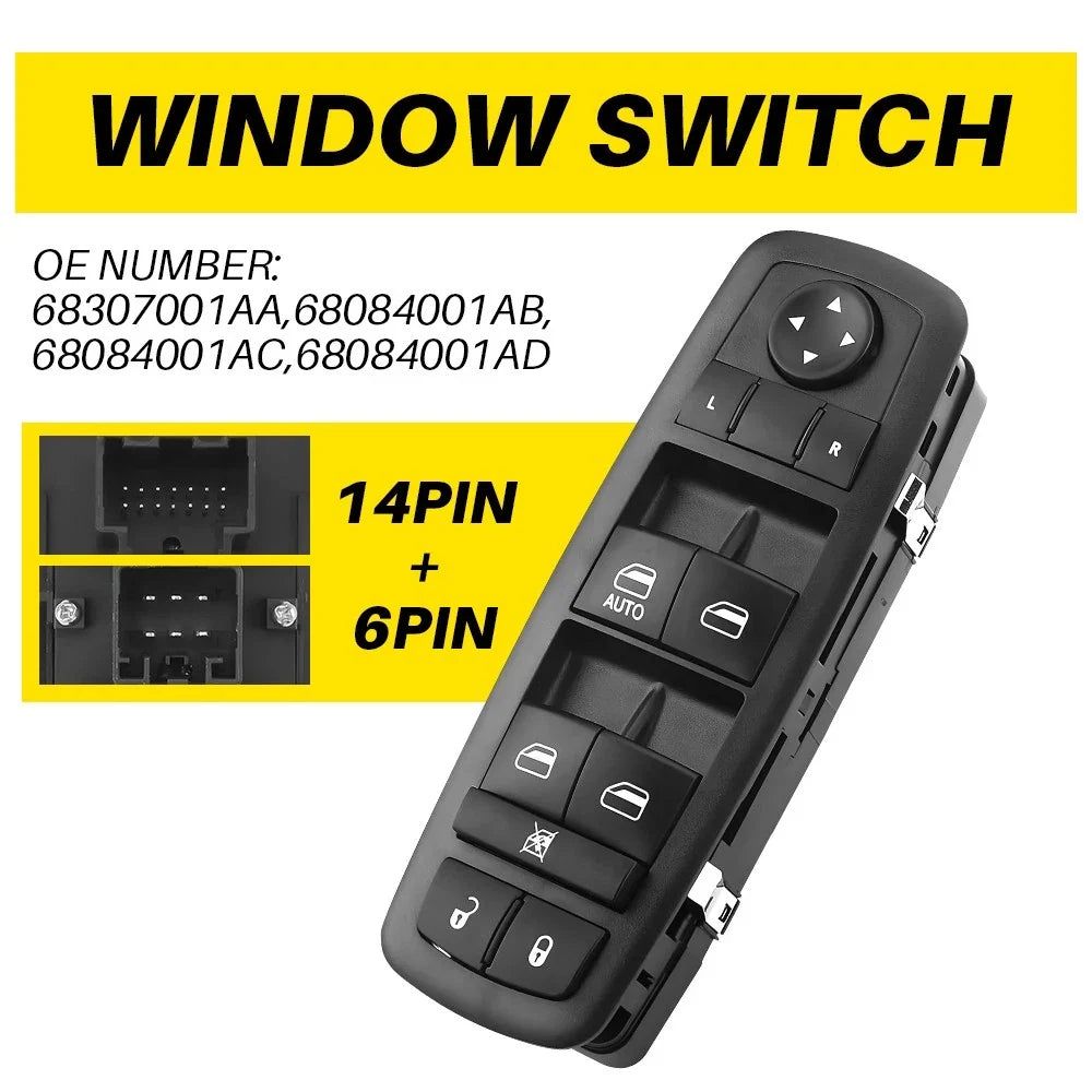 Master Window Control Switch for Dodge Journey (2017–2019) Blue Light
